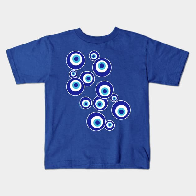 Mod Evil Eyes Kids T-Shirt by jrotem